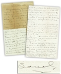 Very Personal Samuel Clemens Autograph Letter Signed, to His Wife Regarding the Near-Death of Their Daughter Jean -- ...It still makes me shudder...